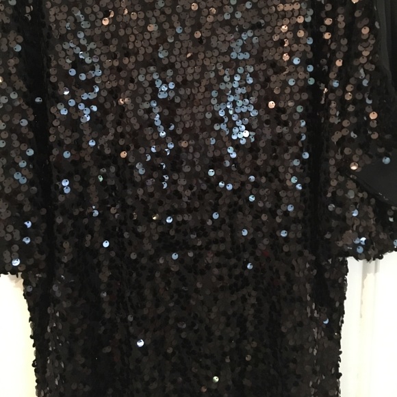 Adrianna Papell Blk Sequin Top - Picture 4 of 5